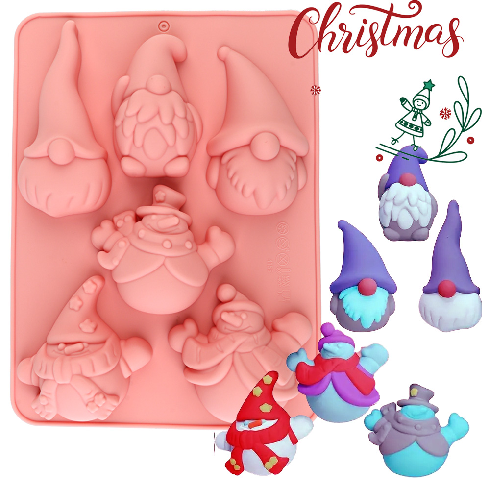 Candle Making Class - 6-Cavity Christmas Gnome Cake Chocolate Silicone