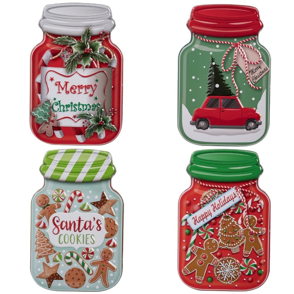 Metal Christmas Tin Box with L - Tin Container Lid review and price