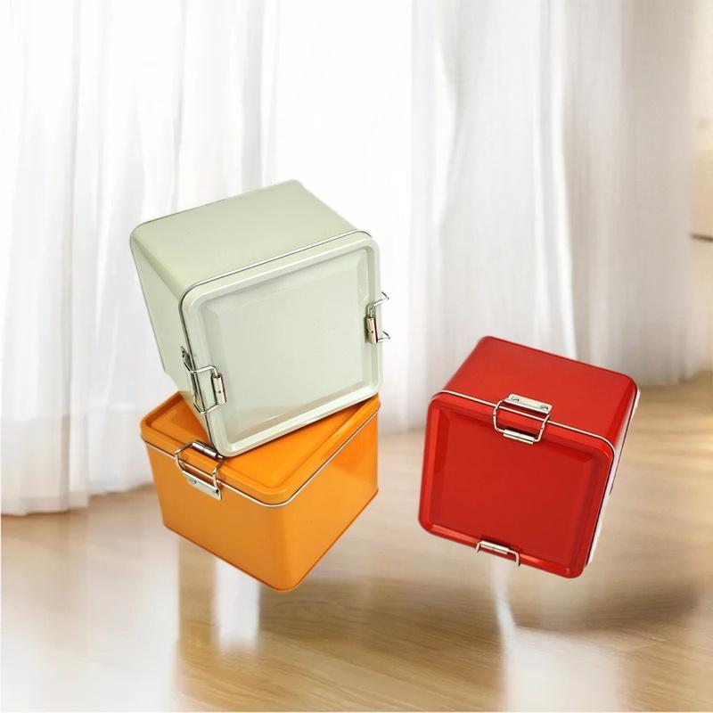 Square Tinplate Cookie Tins Bo - Tin Container Lid review and price