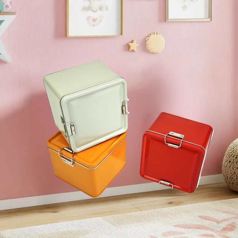 Square Tinplate Cookie Tins Bo - Tin Container Lid review and price