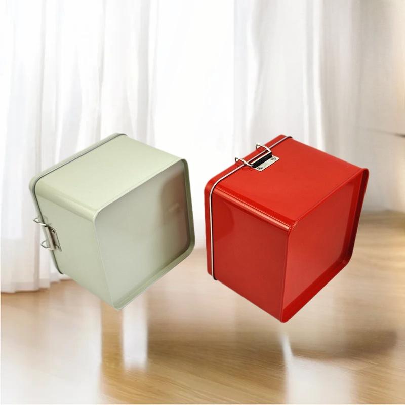 Square Tinplate Cookie Tins Bo - Tin Container Lid review and price